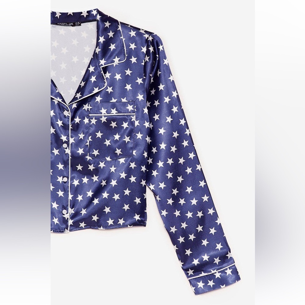 Nasty Gal Star-T The Party Satin Trousers Pajama Set - Picture 3 of 10